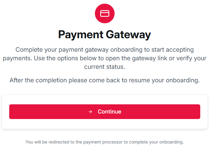 Continue onboarding